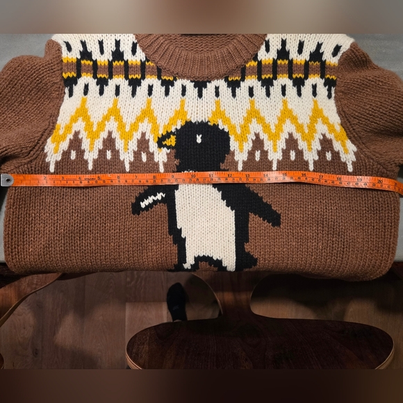 Coach Brown Crewneck Sweater with Penguin Design - Picture 5 of 5